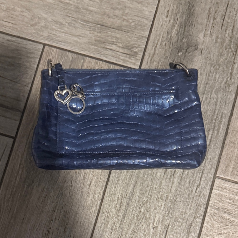 Brighton Blue Crocodile-Embossed Clutch
